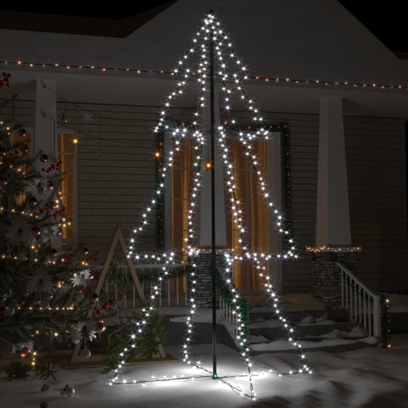Albero di Natale a Cono 300 LED per Interni Esterni 120x220 cm Albero di Natale a Cono 300 LED per Interni Esterni 120x220 cm