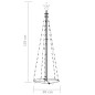 Albero di Natale a Cono Decorato Blu con 70 LED 50x120 cm Albero di Natale a Cono Decorato Blu con 70 LED 50x120 cm