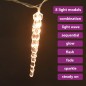 Luci Natale a Ghiacciolo 40pz Bianco Caldo Acrilico Telecomando Luci Natale a Ghiacciolo 40pz Bianco Caldo Acrilico Telecomando