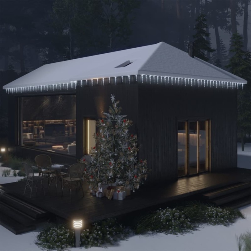 Luci Natale Ghiacciolo 40pz Bianco Freddo Acrilico Telecomando Luci Natale Ghiacciolo 40pz Bianco Freddo Acrilico Telecomando