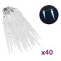 Luci Natale Ghiacciolo 40pz Bianco Freddo Acrilico Telecomando Luci Natale Ghiacciolo 40pz Bianco Freddo Acrilico Telecomando