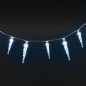 Luci Natale Ghiacciolo 40pz Bianco Freddo Acrilico Telecomando Luci Natale Ghiacciolo 40pz Bianco Freddo Acrilico Telecomando