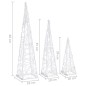 Set Coni Luce LED Decorativi Acrilici Bianco Freddo 30/45/60cm Set Coni Luce LED Decorativi Acrilici Bianco Freddo 30/45/60cm