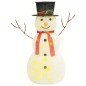 Figura Natalizia Pupazzo di Neve a LED Tessuto Pregiato 90 cm Figura Natalizia Pupazzo di Neve a LED Tessuto Pregiato 90 cm