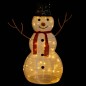 Figura Natalizia Pupazzo di Neve a LED Tessuto Pregiato 90 cm Figura Natalizia Pupazzo di Neve a LED Tessuto Pregiato 90 cm