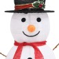 Figura Natalizia Pupazzo di Neve a LED Tessuto Pregiato 90 cm Figura Natalizia Pupazzo di Neve a LED Tessuto Pregiato 90 cm