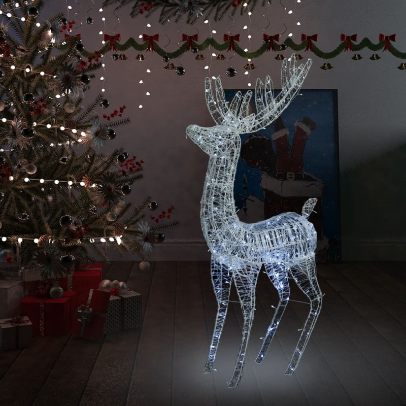 Renne di Natale XXL in Acrilico 250 LED 2pz 180cm Bianco Freddo Renne di Natale XXL in Acrilico 250 LED 2pz 180cm Bianco Freddo