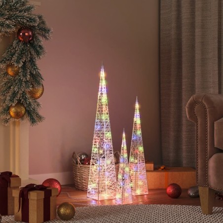 Set di Coni di Luce a LED Decorativi Multicolori 30/45/60 cm