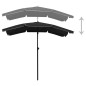 Ombrellone da Giardino con Palo 200x130 cm Nero Ombrellone da Giardino con Palo 200x130 cm Nero