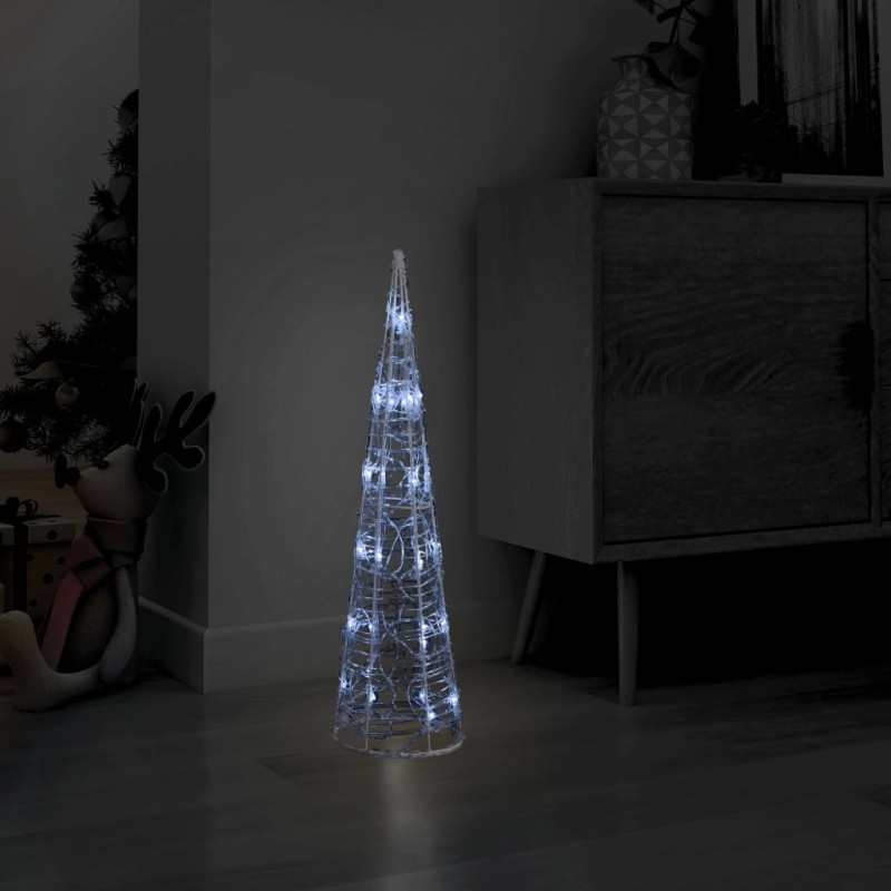 Piramide Decorativa Cono Luce LED Acrilico Bianco Freddo 60cm Piramide Decorativa Cono Luce LED Acrilico Bianco Freddo 60cm