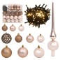 Set Natale con 120 Palline Punta e 300 Luci LED Oro Rosa Set Natale con 120 Palline Punta e 300 Luci LED Oro Rosa
