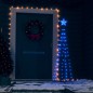 vidaXL Albero di Natale a Cono Decorato Blu con 84 LED 50x150 cm