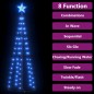 vidaXL Albero di Natale a Cono Decorato Blu con 84 LED 50x150 cm