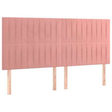 Testiere 4 pz Rosa 100x5x78/88 cm in Velluto