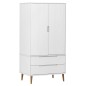 Armadio MOLDE Bianco 90x55x175 cm in Legno Massello di Pino Armadio MOLDE Bianco 90x55x175 cm in Legno Massello di Pino
