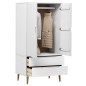 Armadio MOLDE Bianco 90x55x175 cm in Legno Massello di Pino Armadio MOLDE Bianco 90x55x175 cm in Legno Massello di Pino