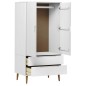 Armadio MOLDE Bianco 90x55x175 cm in Legno Massello di Pino Armadio MOLDE Bianco 90x55x175 cm in Legno Massello di Pino