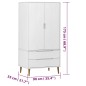 Armadio MOLDE Bianco 90x55x175 cm in Legno Massello di Pino Armadio MOLDE Bianco 90x55x175 cm in Legno Massello di Pino