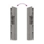 Armadietto Bagno Grigio Sonoma 32x25,5x190 cm Legno Multistrato