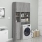 Armadietto Bagno Grigio Sonoma 32x25,5x190 cm Legno Multistrato
