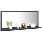 Specchio da Bagno Grigio 90x10,5x37 cm in Truciolato