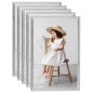 Cornici Foto Collage 5 pz per Parete Argento 70x90cm in MDF Cornici Foto Collage 5 pz per Parete Argento 70x90cm in MDF