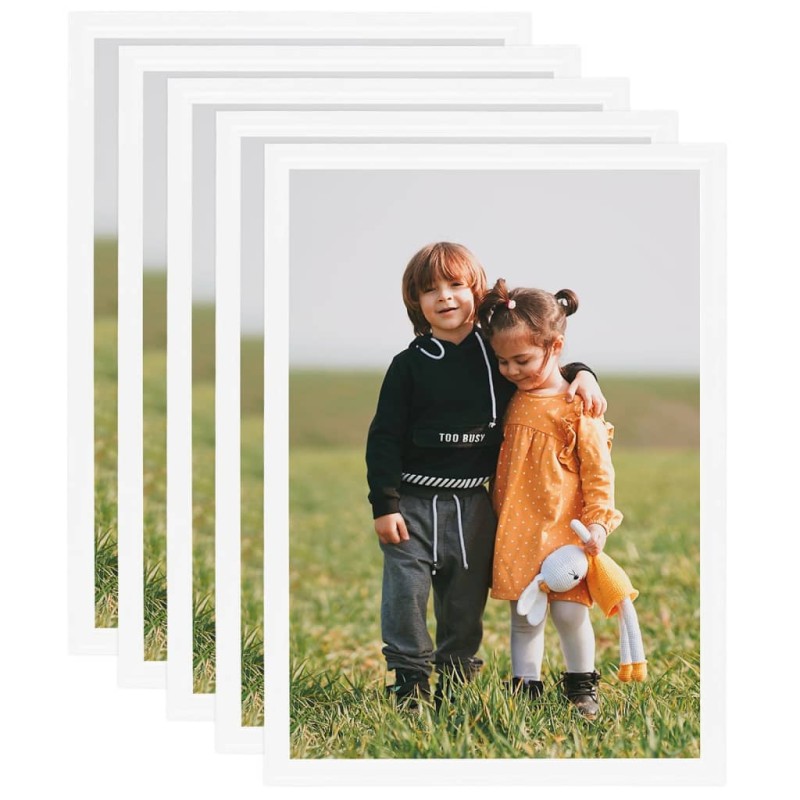 Cornici Foto Collage 5 pz Parete o Tavolo Bianche 59,4x84cm MDF Cornici Foto Collage 5 pz Parete o Tavolo Bianche 59,4x84cm MDF