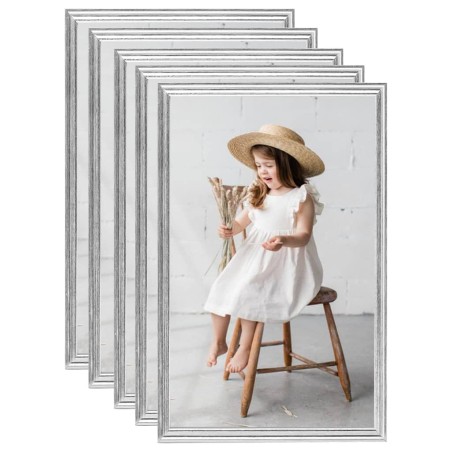 vidaXL Cornici Foto Collage 5 pz per Tavolo Argento 13x18cm in MDF