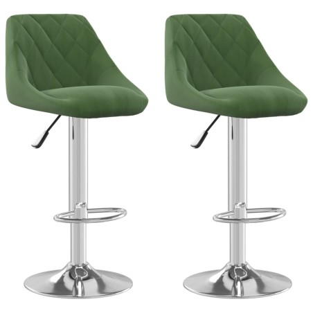 vidaXL Sgabelli da Bar 2 pz Verde Scuro in Velluto