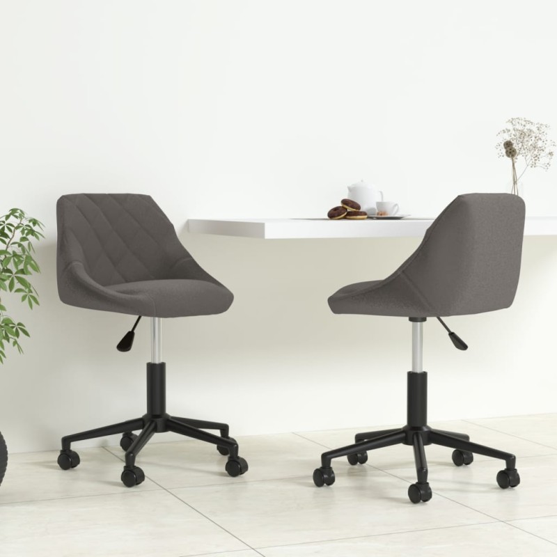 vidaXL Sedie da Pranzo Girevoli 2 pz Grigio Scuro in Velluto vidaXL Sedie da Pranzo Girevoli 2 pz Grigio Scuro in Velluto
