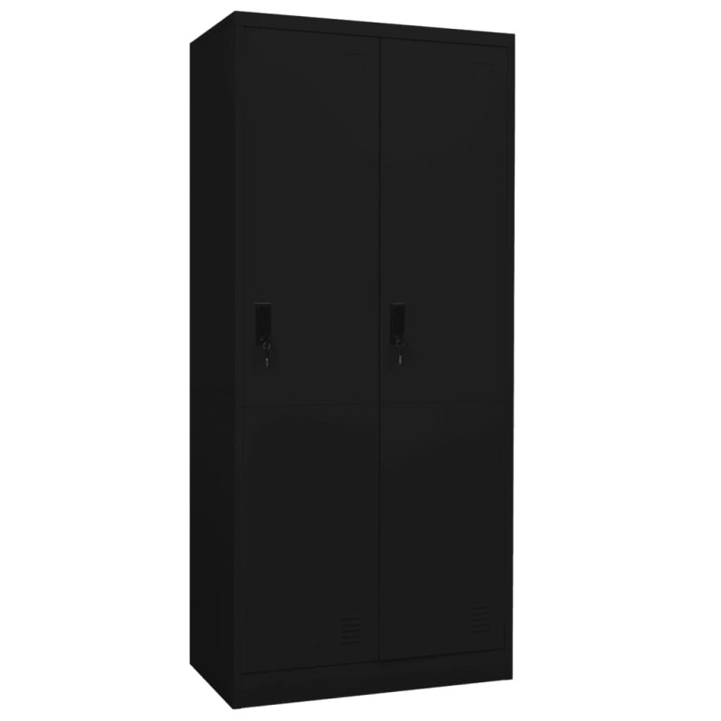 vidaXL Armadio Nero 80x50x180 cm in Acciaio vidaXL Armadio Nero 80x50x180 cm in Acciaio
