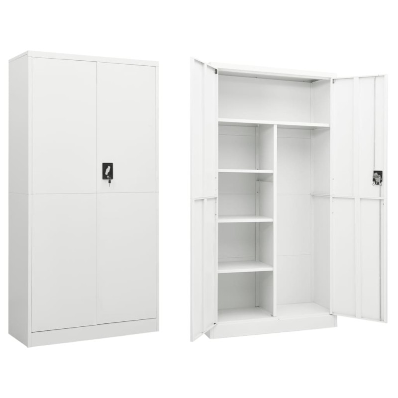 vidaXL Armadio con Ripiani Bianco 90x40x180 cm in Acciaio vidaXL Armadio con Ripiani Bianco 90x40x180 cm in Acciaio