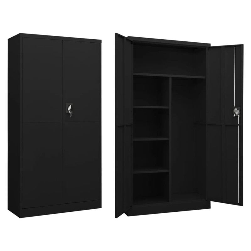 vidaXL Armadio con Ripiani Nero 90x40x180 cm in Acciaio vidaXL Armadio con Ripiani Nero 90x40x180 cm in Acciaio