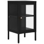 vidaXL Credenza Nera 38x35x70 cm in Acciaio e Vetro vidaXL Credenza Nera 38x35x70 cm in Acciaio e Vetro