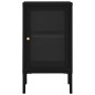 vidaXL Credenza Nera 38x35x70 cm in Acciaio e Vetro vidaXL Credenza Nera 38x35x70 cm in Acciaio e Vetro