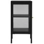 vidaXL Credenza Nera 38x35x70 cm in Acciaio e Vetro vidaXL Credenza Nera 38x35x70 cm in Acciaio e Vetro