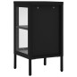 vidaXL Credenza Nera 38x35x70 cm in Acciaio e Vetro vidaXL Credenza Nera 38x35x70 cm in Acciaio e Vetro