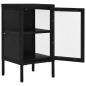 vidaXL Credenza Nera 38x35x70 cm in Acciaio e Vetro vidaXL Credenza Nera 38x35x70 cm in Acciaio e Vetro