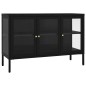 vidaXL Credenza Nera 105x35x70 cm in Acciaio e Vetro vidaXL Credenza Nera 105x35x70 cm in Acciaio e Vetro