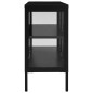 vidaXL Credenza Nera 105x35x70 cm in Acciaio e Vetro vidaXL Credenza Nera 105x35x70 cm in Acciaio e Vetro