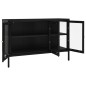vidaXL Credenza Nera 105x35x70 cm in Acciaio e Vetro vidaXL Credenza Nera 105x35x70 cm in Acciaio e Vetro