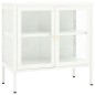 vidaXL Credenza Bianca 70x35x70 cm in Acciaio e Vetro vidaXL Credenza Bianca 70x35x70 cm in Acciaio e Vetro