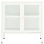 vidaXL Credenza Bianca 70x35x70 cm in Acciaio e Vetro vidaXL Credenza Bianca 70x35x70 cm in Acciaio e Vetro