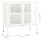 vidaXL Credenza Bianca 70x35x70 cm in Acciaio e Vetro vidaXL Credenza Bianca 70x35x70 cm in Acciaio e Vetro