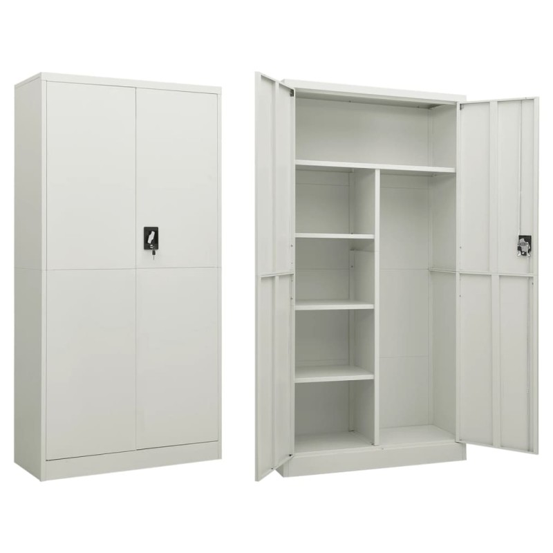 vidaXL Armadio con Ripiani Grigio Chiaro 90x40x180 cm in Acciaio vidaXL Armadio con Ripiani Grigio Chiaro 90x40x180 cm in Acciaio