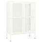 vidaXL Credenza Bianca 75x35x105 cm in Acciaio e Vetro
