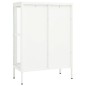 vidaXL Credenza Bianca 75x35x105 cm in Acciaio e Vetro