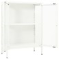 vidaXL Credenza Bianca 75x35x105 cm in Acciaio e Vetro
