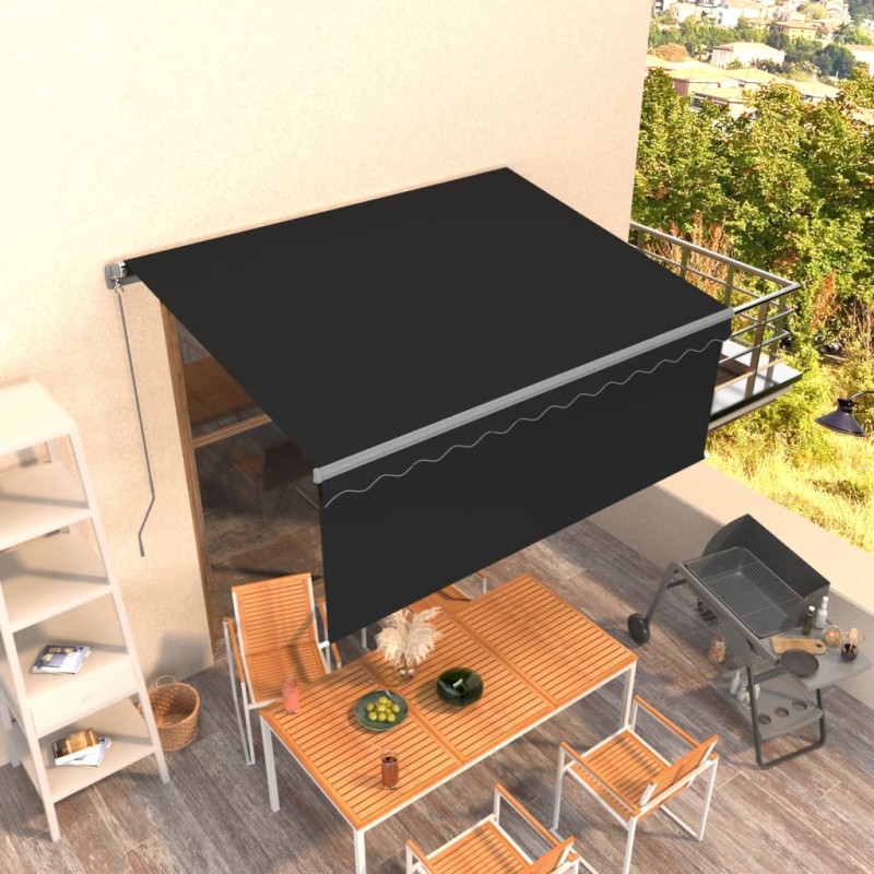 Tenda da Sole Retrattile Manuale con Parasole 3x2,5m Antracite Tenda da Sole Retrattile Manuale con Parasole 3x2,5m Antracite