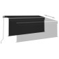 Tenda da Sole Retrattile Manuale con Parasole 3x2,5m Antracite Tenda da Sole Retrattile Manuale con Parasole 3x2,5m Antracite